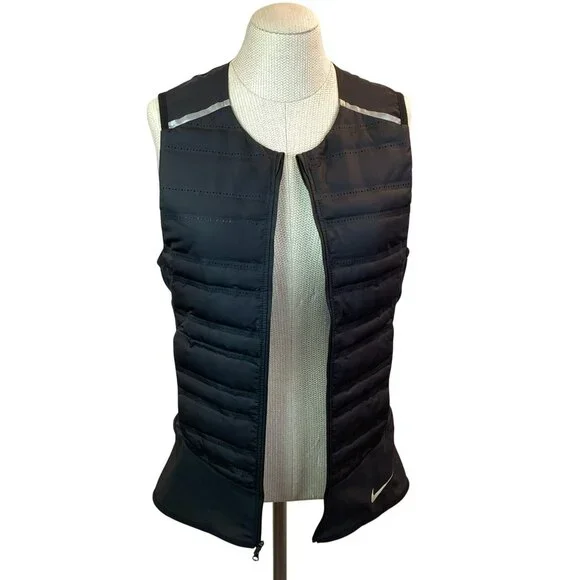 Nike Aeroloft Womens Small Down Packable Running Vest Black - Picture 3 of 10